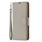 For iPhone 16 Plus Case, Lychee Texture Folio PU Leather Wallet Cover, Grey | iCoverLover Australia
