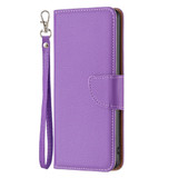 For iPhone 16 Pro Max Case, Lychee Texture Folio PU Leather Wallet Cover, Purple | iCoverLover Australia