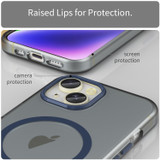 For iPhone 16 Plus Case, Frosted Translucent MagSafe Compatible Cover, Dark Blue | iCoverLover Australia