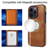 For iPhone 14 Pro Max Case Detachable Wallet Cover Compatible with MagSafe Brown | iCoverLover Australia