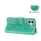 For iPhone 16 Plus Case, Flower Mandala PU Leather Folio Wallet Cover, Green | iCoverLover Australia