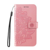 For iPhone 16 Pro Max Case, Flower Mandala PU Leather Folio Wallet Cover, Rose Gold | iCoverLover Australia