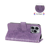 For iPhone 16 Pro Max Case, Flower Mandala PU Leather Folio Wallet Cover, Light Purple | iCoverLover Australia