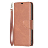For iPhone 16 Pro Case, Lambskin Texture PU Leather Folio Wallet Cover, Brown | iCoverLover Australia