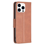 For iPhone 16 Pro Case, Lambskin Texture PU Leather Folio Wallet Cover, Brown | iCoverLover Australia