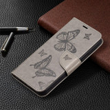 For iPhone 16 Case, Butterfly Emboss Folio PU Leather Wallet Cover, Grey | iCoverLover Australia