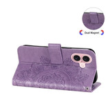 For iPhone 16 Case, Flower Mandala PU Leather Folio Wallet Cover, Light Purple | iCoverLover Australia
