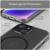 For iPhone 16 Case, Frosted Translucent MagSafe Compatible Cover, Black | iCoverLover Australia