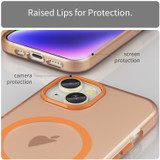 For iPhone 16 Case, Frosted Translucent MagSafe Compatible Cover, Orange | iCoverLover Australia