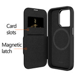 For iPhone 15 Pro Max Cover, EFM Monaco Wallet MagSafe Case, Black/Space Grey | iCoverLover Australia
