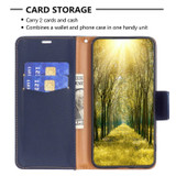 For iPhone 15 Plus Case, Lychee Texture Folio PU Leather Wallet Cover, Blue | iCoverLover Australia