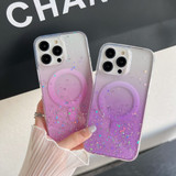 For iPhone 15 Pro Case, Compatible with MagSafe Clear Hybrid TPU Cover with Sparkling Glitter Finish, Purple | iCoverLover Australia