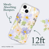 For iPhone 15 Plus Case-Mate Rifle Paper MagSafe Cover, Pastel Marguerite | iCoverLover Australia