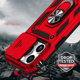 For iPhone 15 Pro Case, Tough, Protective, Slide Camera Cover, Magnetic Ring Holder, Red | iCoverLover Australia