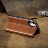 For iPhone 15 Case, Leather, Flip Wallet Folio Cover, Stand, Brown | iCoverLover Australia