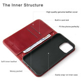 For iPhone 14 Pro Max Case Fierre Shann Genuine Cowhide Leather Wallet Cover Red | iCoverLover Australia