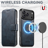 For iPhone 17 Pro Max Case Leather Flip Wallet Cover Stand Compatible with MagSafe Blue | iCoverLover Australia