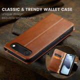 For iPhone Air Case, Leather, Flip Wallet Folio Cover, Stand, Brown | iCoverLover Australia