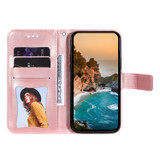 For iPhone 17 Pro Max Wallet Case - Protective Embossed Floral PU Leather Cover, Rose Gold | iCoverLover Australia