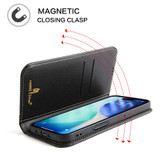 For iPhone Air Case, Fierre Shann Genuine Cowhide Leather Wallet Cover, Black | iCoverLover Australia