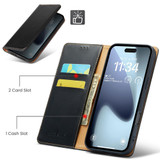 For iPhone Air Case, Leather, Flip Wallet Folio Cover, Stand, Black | iCoverLover Australia