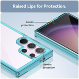 For Samsung Galaxy S24 Ultra Case - Durable Acrylic + TPU, Scratch-Resistant, Easy-Access, Clear Blue | iCoverLover Australia