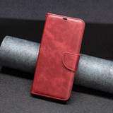 For Samsung Galaxy S24 Ultra Case - Lambskin Texture, Folio PU Leather Wallet Cover with Card Slots, Lanyard, Red | iCoverLover Australia