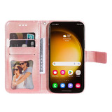 For Samsung Galaxy S24 Ultra Case - Embossed Mandala, Folio Wallet PU Leather Cover, Stand, Rose Gold | iCoverLover Australia