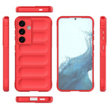 For Samsung Galaxy S24 Case - Wavy Shield, Durable TPU + Flannel Protective Cover, Red | iCoverLover Australia