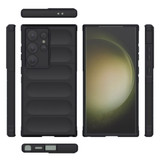 For Samsung Galaxy S24 Ultra Case - Wavy Shield, Durable TPU + Flannel Protective Cover, Black | iCoverLover Australia