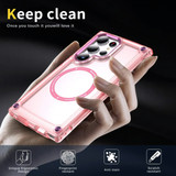 For Samsung Galaxy S24 Ultra Case - MagSafe compatible, Shock-Absorbent Protective Cover, Clear Pink | iCoverLover Australia