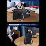 For Samsung Galaxy S24 Case - Sliding Camshield, Magnetic Holder, Protective TPU + PC Cover, Black | iCoverLover Australia