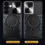 For Samsung Galaxy S24 Case - Sliding Camshield, Magnetic Holder, Protective TPU + PC Cover, Black | iCoverLover Australia