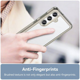 For Samsung Galaxy S24 Case - Durable Acrylic + TPU, Scratch-Resistant, Easy-Access, Clear Grey | iCoverLover Australia