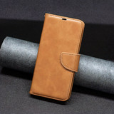 For Samsung Galaxy S24 Case - Lambskin Texture, Folio PU Leather Wallet Cover with Card Slots, Lanyard, Light Brown | iCoverLover Australia