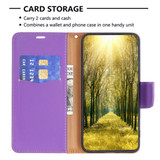 For Samsung Galaxy S24 Case - Lychee Folio Wallet PU Leather Cover, Kickstand, Purple | iCoverLover Australia