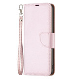 For Samsung Galaxy S24 Case - Lychee Folio Wallet PU Leather Cover, Kickstand, Rose Gold | iCoverLover Australia