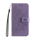 For Samsung Galaxy S24 Case - Embossed Mandala, Folio Wallet PU Leather Cover, Stand, Light Purple | iCoverLover Australia