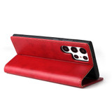 For Samsung Galaxy S22 Ultra Case Leather Flip Wallet Folio Cover Red | iCoverLover Australia