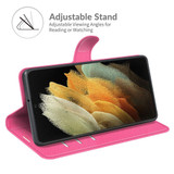 For Samsung Galaxy S22 Ultra 5G Lychee Texture Folio Protective Case, PU Leather Wallet Cover, Rose Red | iCoverLover Australia