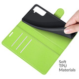 For Samsung Galaxy S22+ 5G Lychee Texture Folio Protective Case, PU Leather Wallet Cover, Green | iCoverLover Australia
