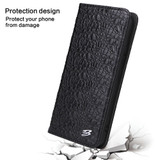 For Samsung Galaxy S22 Case Fierre Shann Crocodile Pattern Genuine Cow Leather Cover Black | iCoverLover Australia