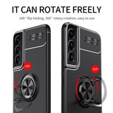 For Samsung Galaxy S22+ 5G Case Metal Ring Holder Protective TPU Cover, Black | iCoverLover Australia
