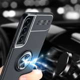 For Samsung Galaxy S22+ 5G Case Metal Ring Holder Protective TPU Cover, Black | iCoverLover Australia