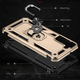 For Samsung Galaxy S22 5G Case Shockproof TPU + PC Protective Cover, Ring Holder, Gold | iCoverLover Australia