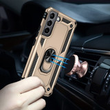 For Samsung Galaxy S22 5G Case Shockproof TPU + PC Protective Cover, Ring Holder, Gold | iCoverLover Australia