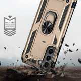 For Samsung Galaxy S22 5G Case Shockproof TPU + PC Protective Cover, Ring Holder, Gold | iCoverLover Australia