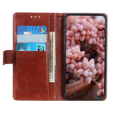 For Samsung Galaxy S22+ 5G Copper Buckle Folio PU Leather Case, Wallet Cover, Brown | iCoverLover Australia