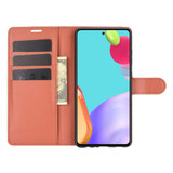 For Samsung Galaxy A52 5G/4G Lychee Folio Protective Case, Kickstand, Wallet, Brown | iCoverLover Australia