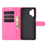 For Samsung Galaxy A32 5G Lychee Folio Protective Case, Kickstand, Wallet, Rose Red | iCoverLover Australia